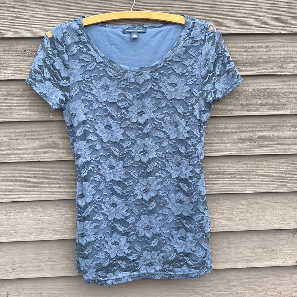 Banana Republic Floral Lace Tee